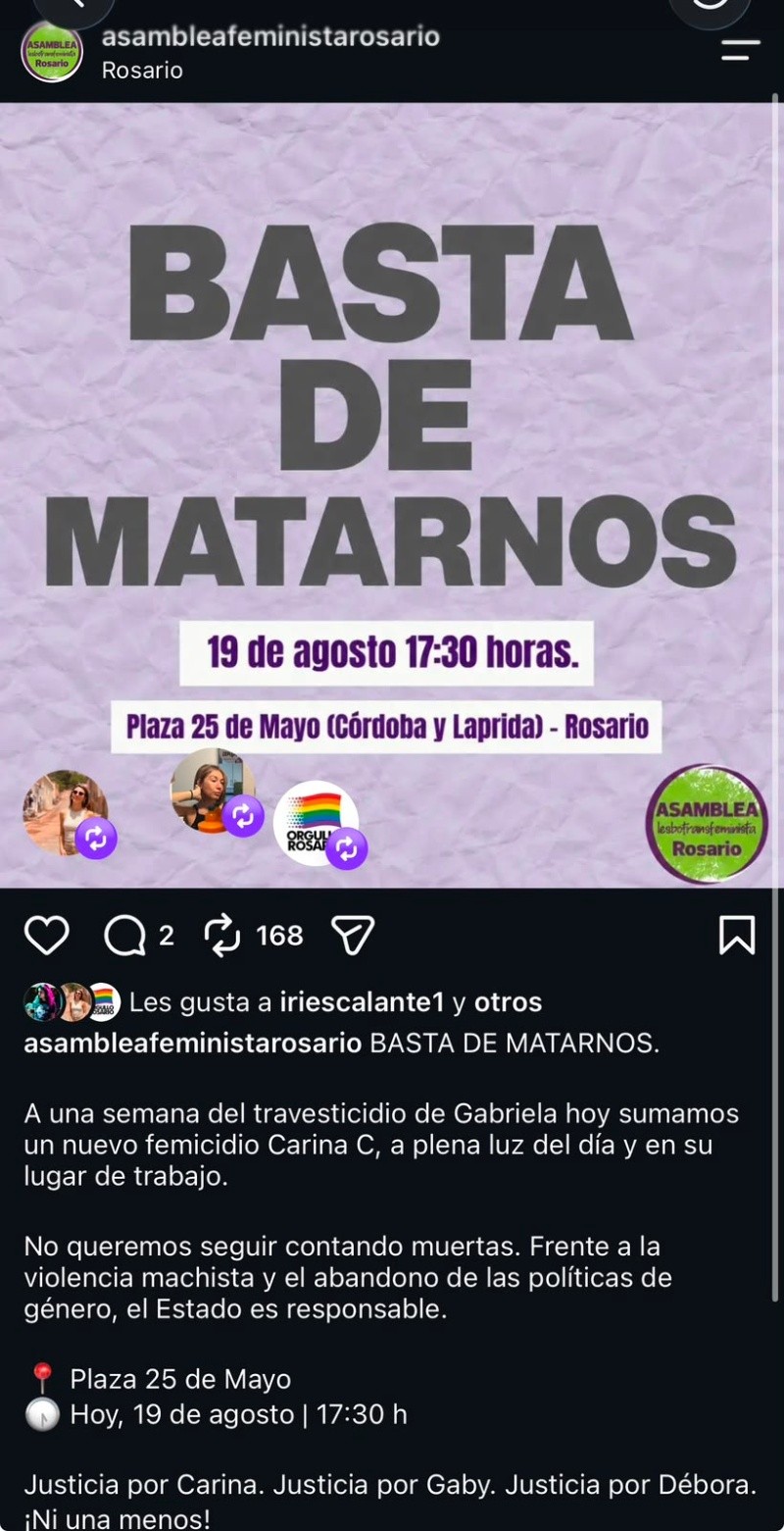 &nbsp;Captura de la convocatoria subida a Instagram. 
