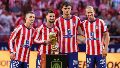 Los españoles del Atleti posaron con la Copa del Mundo (EFE).