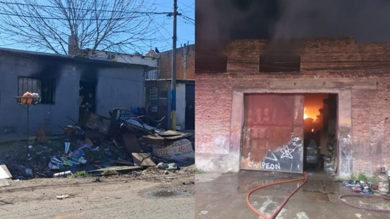 Dos incendios en la madrugada del domingo.