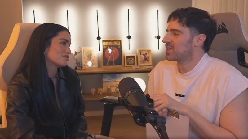 La cantante Lali Espósito y el streamer Martín Cirio (captura de video)