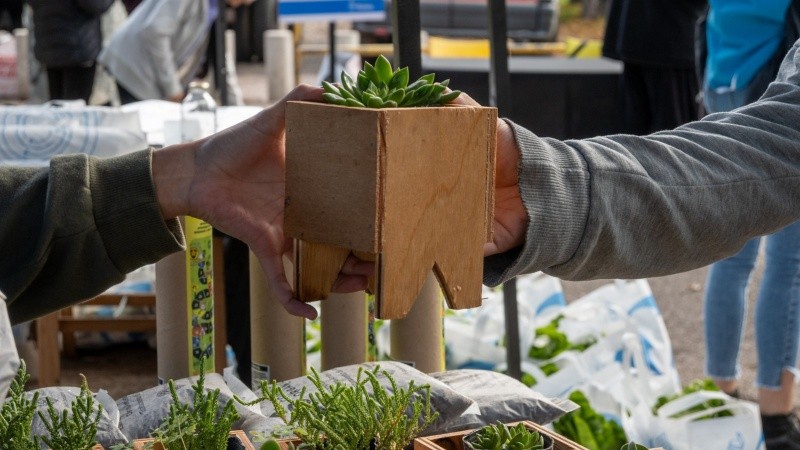 Los reciclables se intercambian por productos sustentables. (Municipalidad)