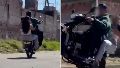 La maniobra peligrosa en moto se viralizó entre vecinos de la zona norte de la ciudad de Catamarca.