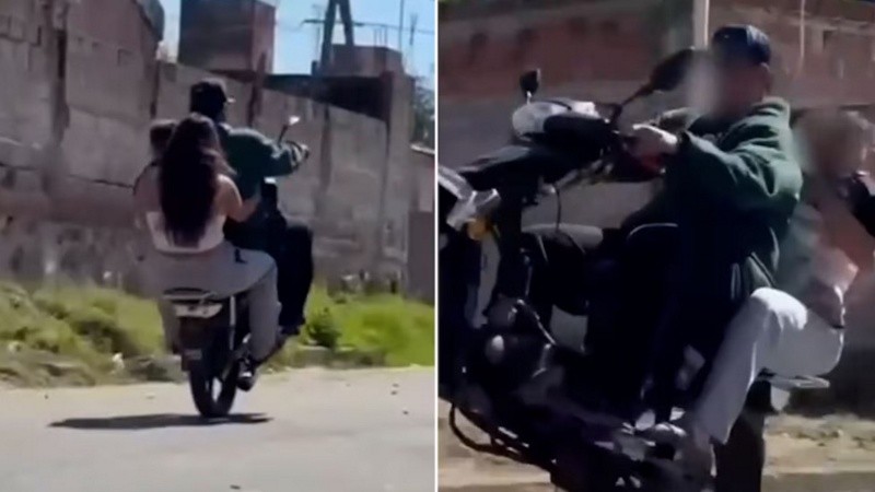 La maniobra peligrosa en moto se viralizó entre vecinos de la zona norte de la ciudad de Catamarca.
