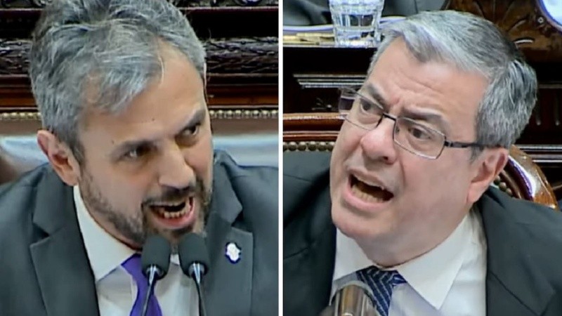 Fuerte cruce entre Germán Martínez y Martín Menem durante la sesión en Diputados.