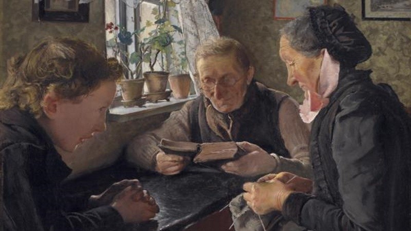 Un niño visita a sus abuelos un domingo de Laurits Andersen Ring.