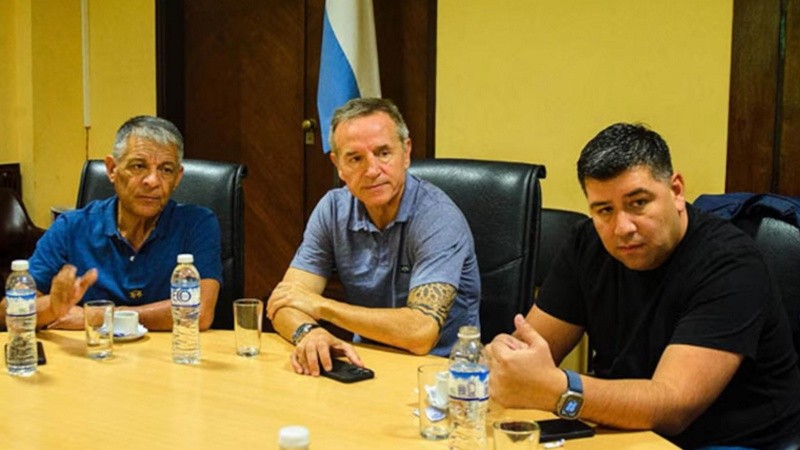 Los cotitulares de la CGT Octavio Argüello, Jorge Sola y Cristian Jerónimo.