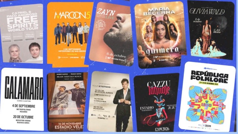 En la agenda de shows y espectáculos hay artistas nacionales e internacionales como Maroon 5, David Bisbal, María Becerra, Lali, La Joaqui, Cazzu, Calamaro, el Festival República Folklore y muchos más.&nbsp;
