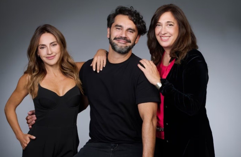 &nbsp;Eleonora Wexler, Gonzalo Heredia y la directora (y actriz) Andrea Garrote.