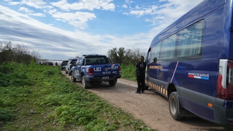 El operativo policial en la zona. (Foto: Alan Monzón/Rosario)&nbsp;
