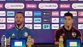 Jeremías Ledesma y Franco Escobar dialogaron en la conferencia de prensa en la previa del clásico.