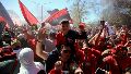 La previa de los hinchas rojinegros en Bella Vista.
