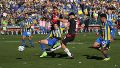 Cóccaro recibió habilitado y no perdonó. (Alan Monzón/Rosario3)