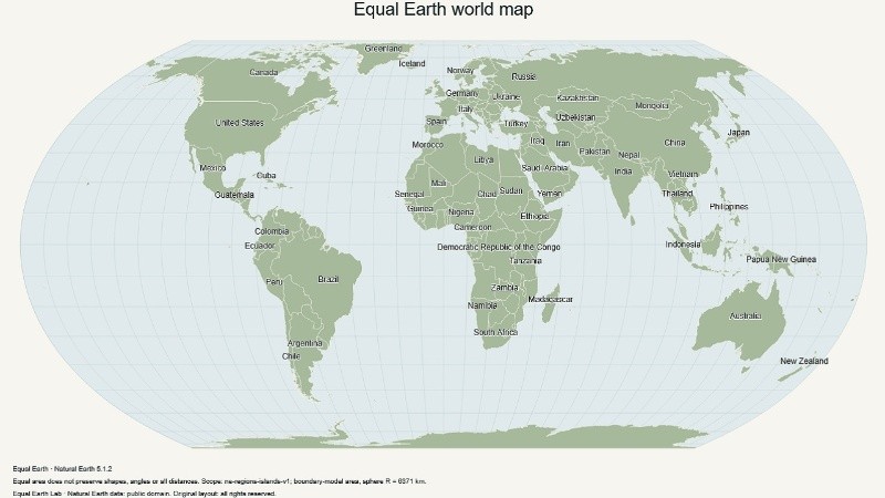 La recomendación de la proyección de Equal Earth tiene como finalidad avanzar hacia una representación cartográfica más equitativa del mundo.