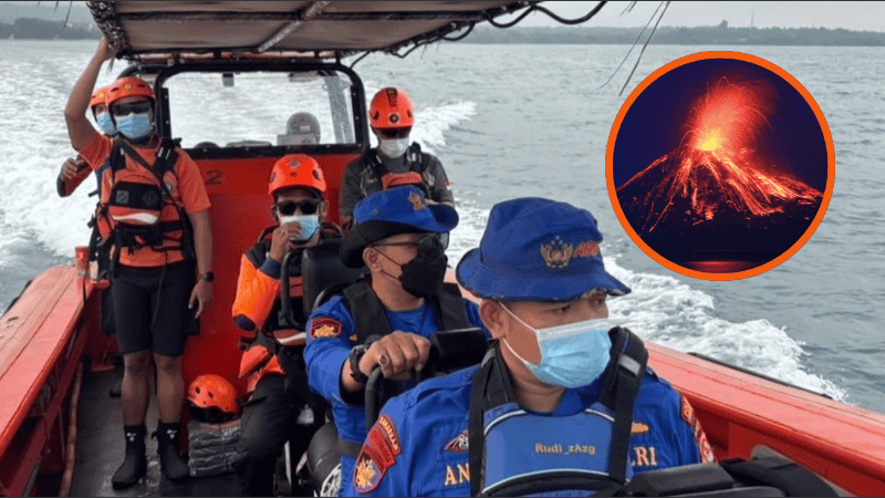 Se perdió el rastro de ocho personas que navegaban hacia el Anak Krakatau en plena actividad eruptiva.