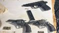 Las armas secuestradas en el procedimiento.