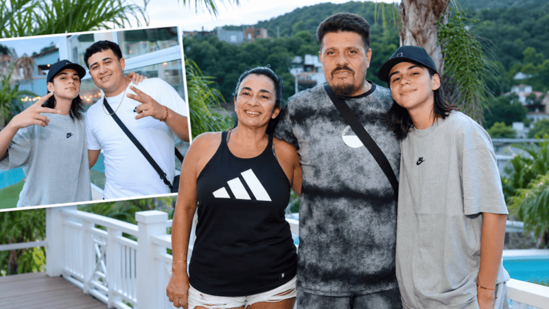 Valentino Merlo junto a su familia, el sostén que lo acompaña desde sus primeros pasos en la música hasta el presente.&nbsp;