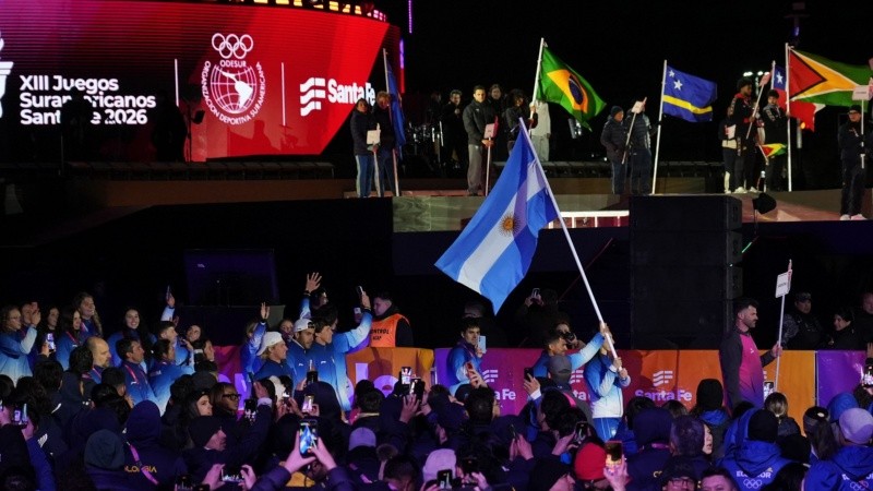 La delegación argentina durante la presentación oficial.