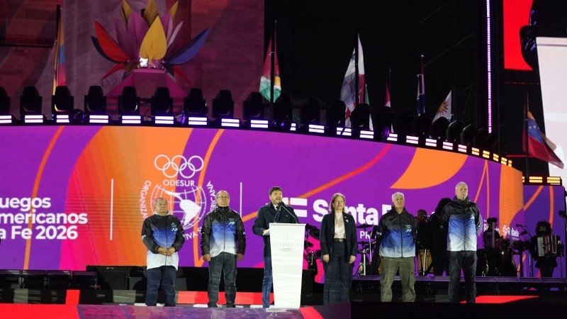 Pullaro en la apertura de los Suramericanos, en los que su gestión concentra el foco en estos días.