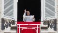 León XIV en el Ángelus de este domingo (EFE).