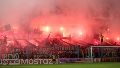 Los hinchas rojinegros en el estadio de Atlético Rafaela, este año en el duelo de Copa Argentina ante Acassuso.