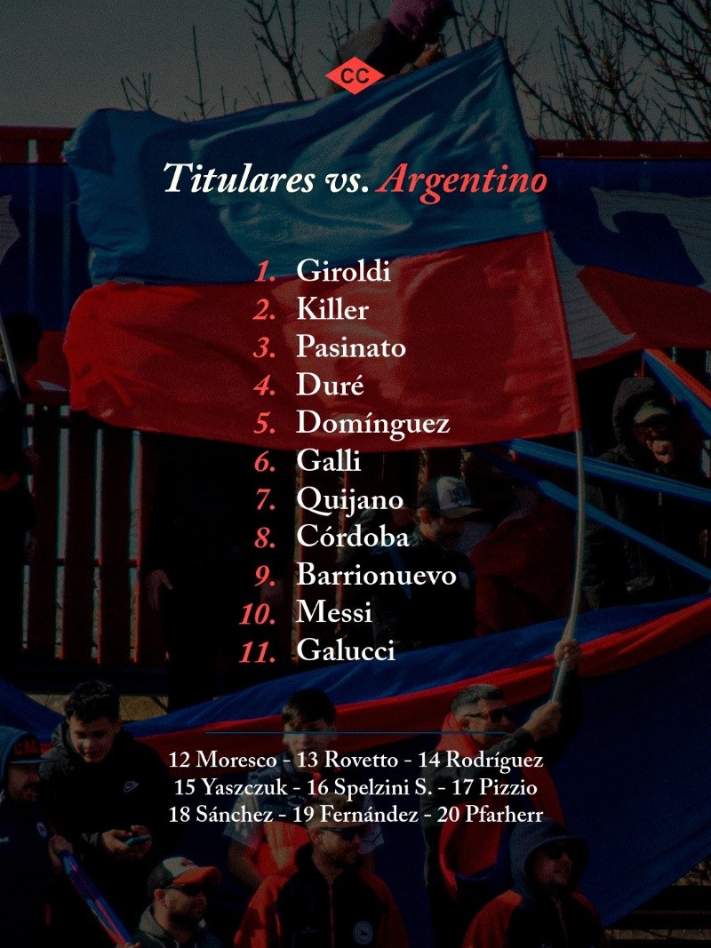 La formación del Charrúa en el clásico.