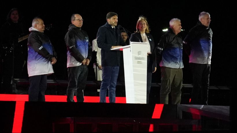 El gobernador Pullaro durante la inauguración de los Juegos Suramericanos 2026.