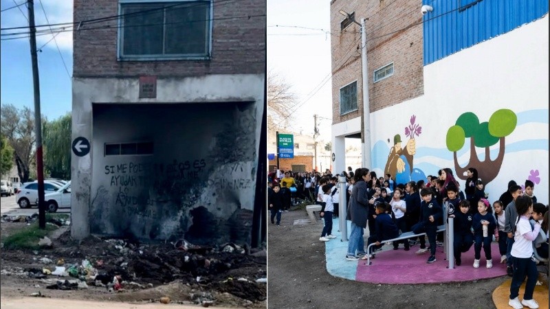 El antes y después de una esquina de Rosario.