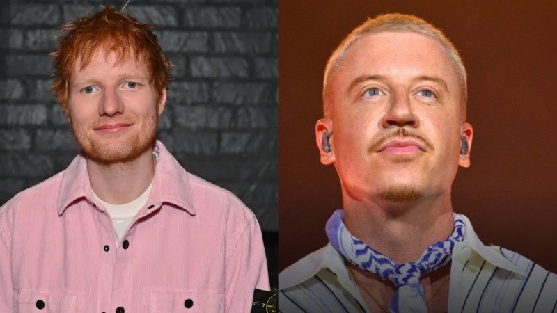 El cantante Ed Sheeran y el rapero Macklemore.