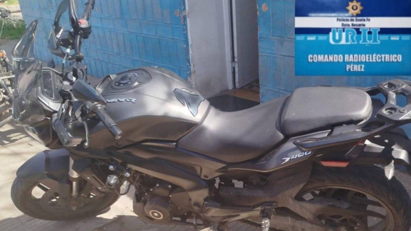 La Bajaj Rouser 400 incautada en Rivadavia al 500.