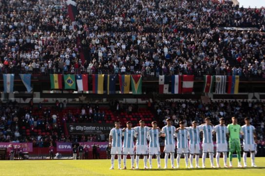 Este miércoles debutó Argentina en el fútbol ante un estadio repleto (Secretaría de Deporte y Turismo).