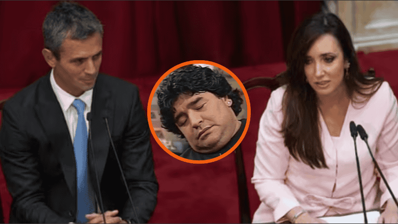 La vicepresidenta Victoria Villarruel eligió una imagen de Diego Maradona para responder a los dichos de Martín Menem.
