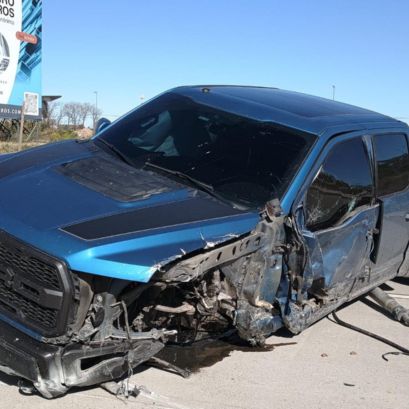 Así quedó la camioneta siniestrada.