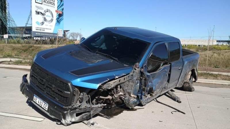 Así quedó la camioneta siniestrada.