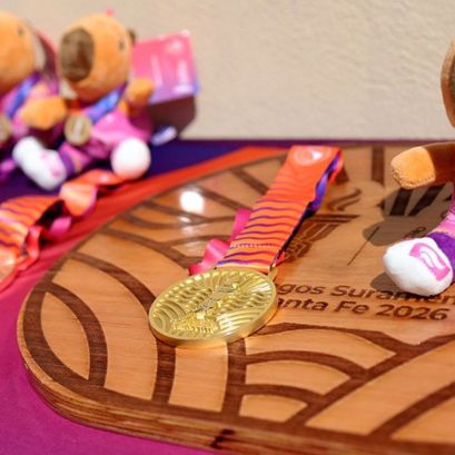 Las medallas doradas de los Juegos Suramericanos Santa Fe 2026.