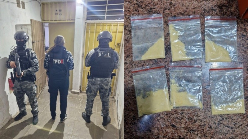 Las Zyploc con 9 gramos de supuesto tusi. Foto: PDI.