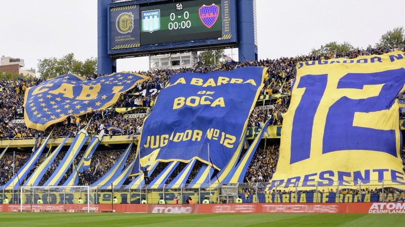 La hinchada de Boca este domingo en el estadio de Rosario Central. (FotoBaires)