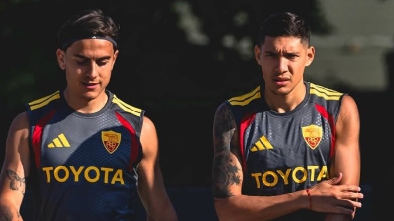 &nbsp;Dybala y Molina en un entrenamiento de la Loba.