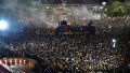 Los hinchas de Central festejan en el Monumento (Alan Monzón/Rosario3).