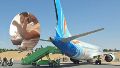 Una imagen del vuelo FZ 1073, de la empresa FlyDubai, al aterrizar en el aeropuerto de Tabuk.