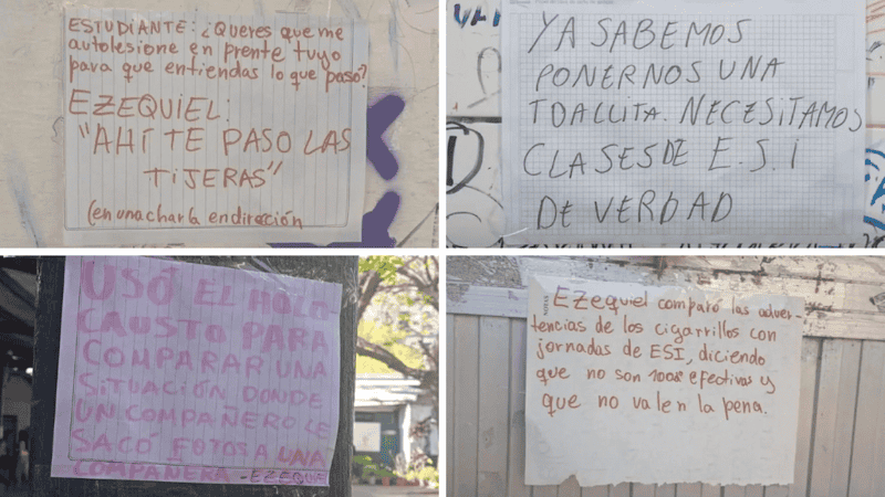 &nbsp;Algunos de los carteles que pegaron dentro de la institución.