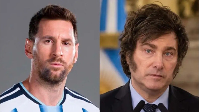 Lionel Messi y Javier Milei.