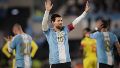 Messi festeja el tercero de su despedida (Fotobaires).