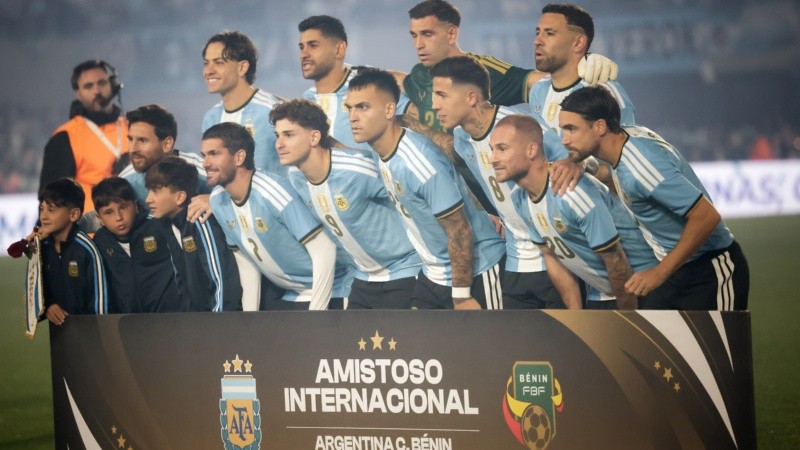 El equipo de Argentina en la despedida de Leo Messi.