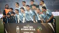 El equipo de Argentina en la despedida de Leo Messi.