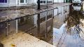 Imagen de lluvia acumulada en las calles.