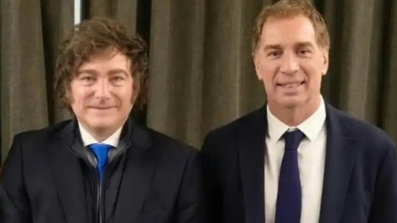 Javier Milei y el jefe de Gabinete, Diego Santilli.