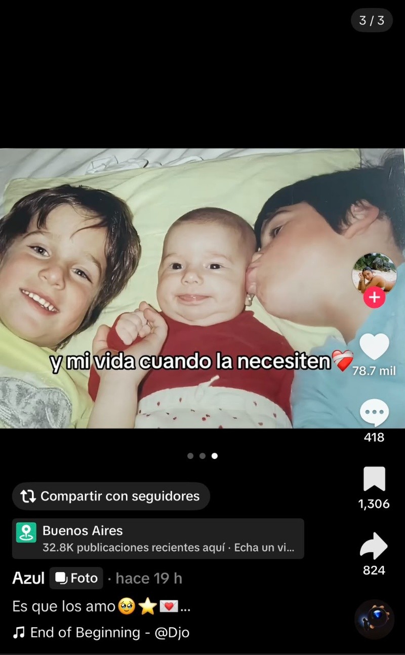 &nbsp;La foto de los tres juntos cuando eran niños.