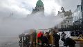 La marcha porteña con incidentes (EFE).