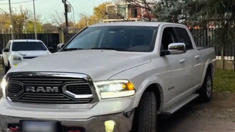 La Dodge RAM que estaba oculta en una cochera de Puerto Norte. Foto: TOE.