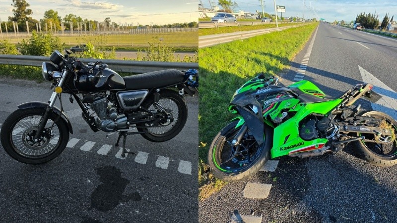 &nbsp;Las dos motos involucradas. 